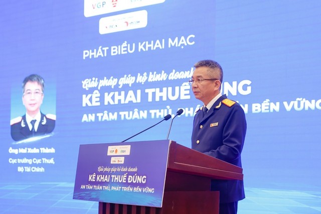 Cục trưởng Cục Thuế Mai Xuân Thành phát biểu tại Hội thảo