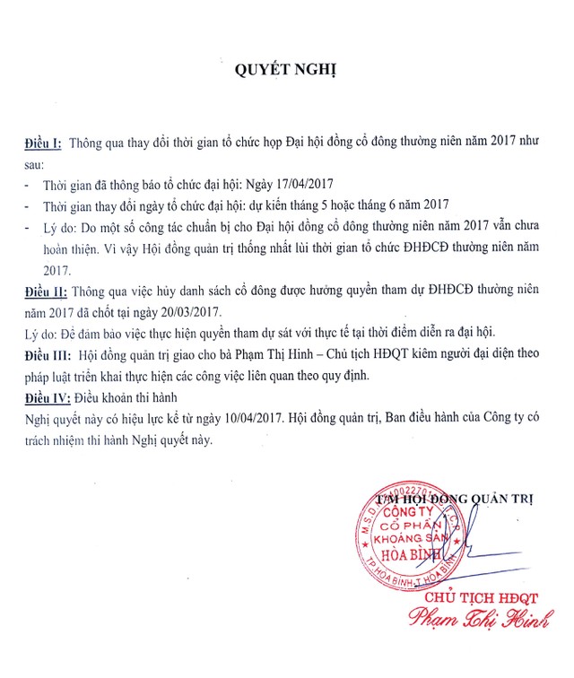 KHB: Bất thường việc hủy họp Đại hội đồng Trang Chủ KL99Com Số 1 Link Đăng Ký KL999 ảnh 1