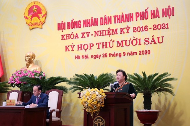 Bà Nguyễn Thị Bích Ngọc - Chủ tịch HĐND TP Hà Nội .