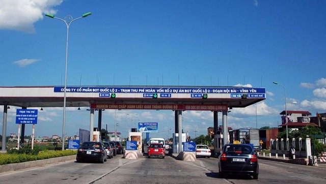 Trạm thu phí Quốc lộ 2 đoạn Nội Bài - Vĩnh Yên.