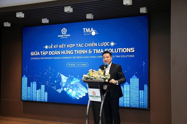 Ông Nguyễn Đình Trung phát biểu tại buổi lễ