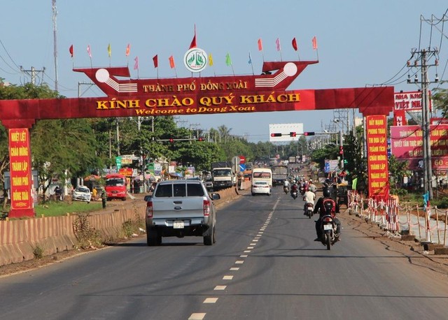 Một đoạn đường Quốc lộ 14 qua TP.Đồng Xoài