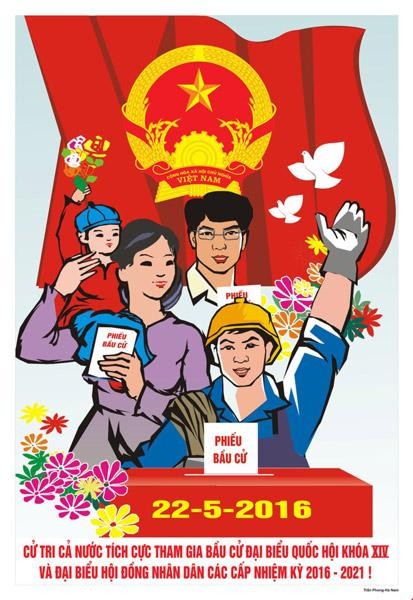 Uỷ ban Thường vụ Quốc hội sẽ thực hiện ba đợt giám sát về bầu cử Đại biểu Quốc hội và Hội đồng nhân dân khoá mới (Trong ảnh: tranh cổ động bầu cử nhiệm kỳ 2016 - 2021 - Ảnh Quochoi.vn)