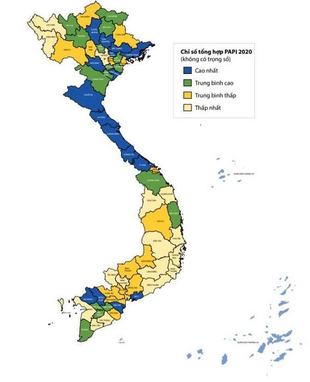 Bản Đồ PAPI Việt Nam năm 2020 - Quảng Ninh thuộc nhóm các tỉnh có điểm số cao nhất toàn quốc.