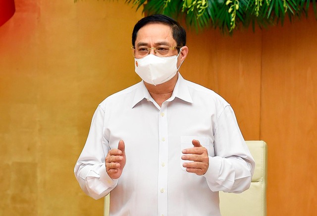 Thủ tướng Phạm Minh Chính chủ trì phiên họp Kl993 ưu đãi thưởng hấp dẫn thường kỳ tháng 5/2021 (Ảnh: Nhật Bắc)