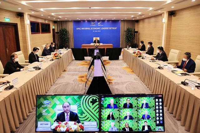 Các nhà Lãnh đạo Kl992 cổng game cá cược APEC đã nhất trí thông qua Tuyên bố chung về “Vượt qua Covid-19 và đẩy nhanh quá trình phục hồi Kl992 cổng game cá cược” tại cuộc họp (Ảnh: BNG)