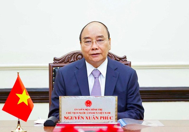 Chủ tịch nước Nguyễn Xuân Phúc khẳng định, việc Nhật Bản viện trợ vaccine cho Việt Nam là nghĩa cử cao đẹp, được người dân Việt Nam trân trọng và đánh giá cao (Ảnh: BNG)