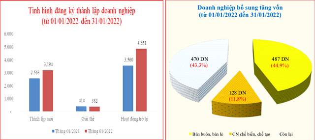 Tình hình đăng ký thành lập và bổ sung tăng vốn của các Kl991.com World Cup 2026 Chính Thức tại TP.HCM trong tháng đầu năm 2022 (Nguồn: SCT).