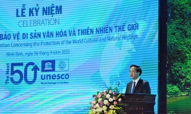 Chủ tịch UBND tỉnh Ninh Bình Phạm Quang Ngọc phát biểu chào mừng tại Lễ kỷ niệm
