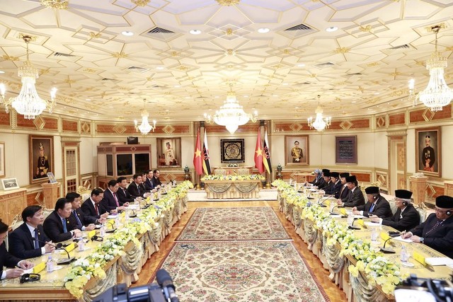 Tại hội đàm, hai nhà Lãnh đạo nhất trí cao về các phương hướng tăng cường hợp tác Việt Nam - Brunei trên các lĩnh vực trong thời gian tới. (Ảnh: Nhật Bắc)