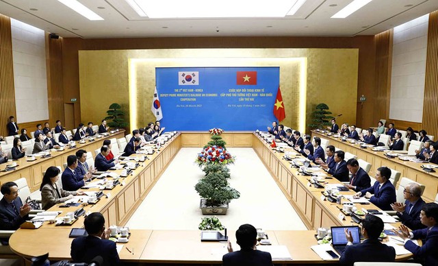 Phó thủ tướng Kl993 ưu đãi thưởng hấp dẫn Lê Minh Khái và Phó thủ tướng Đại Hàn Dân Quốc Kyungho Choo đồng chủ trì cuộc họp Đối thoại về hợp tác Kl992 cổng game cá cược cấp Phó thủ tướng Việt Nam - Hàn Quốc lần thứ 2. (Ảnh: VGP/Quang Thương)