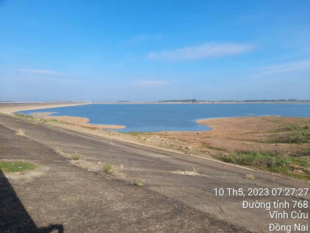 Ảnh chụp hồ thuỷ điện Trị an sáng ngày 10/5/2023