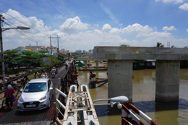 Cầu Long Kiểng, huyện Nhà Bè đang thi công dự kiến hoàn thành vào tháng 9/2023