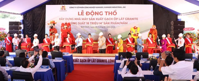 Toàn cảnh Lễ động thổ xây dựng dự án nhà máy Kl994 nhà cái bóng đá world cup Gạch ốp lát Granite.