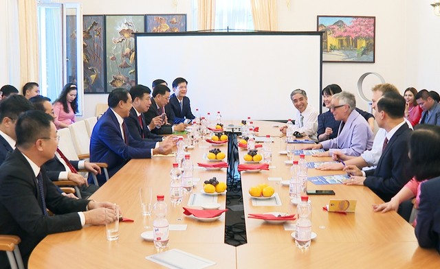 Tiếp đoàn Công tác của UBND tỉnh Hà Tĩnh là bà Antonia Zahn - Weber, Giám đốc điều hành Công ty VFT Industry UG. Ảnh nguồn: BHT