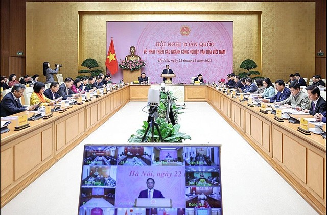 Toàn cảnh Hội nghị toàn quốc về phát triển các ngành công nghiệp văn hóa Việt Nam (Ảnh: Nhật Bắc)