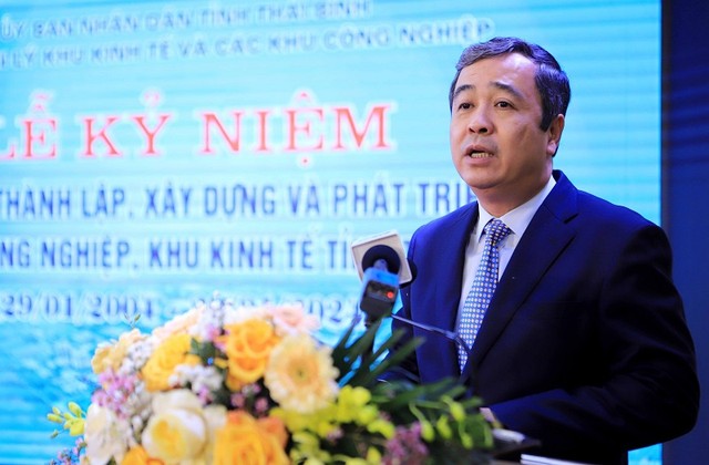 Ủy viên Trung ương Đảng, Bí thư Tỉnh ủy Thái Bình Ngô Đông Hải phát biểu tại lễ kỷ niệm