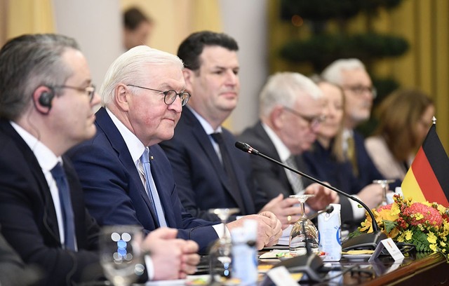 Tổng thống Đức Frank-Walter Steinmeier phát biểu.