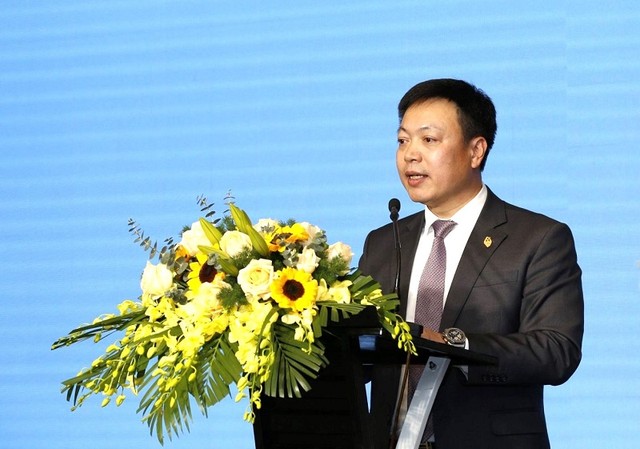 Đại diện Công ty Cổ phần Điện khí LNG Thái Bình phát biểu tại buổi lễ.
