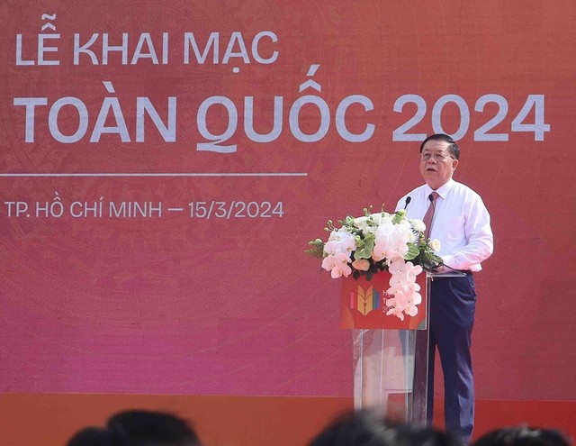 Ông Nguyễn Trọng Nghĩa, Trưởng ban Tuyên giáo Trung ương phát biểu chỉ đạo Hội báo. Ảnh: Lê Toàn