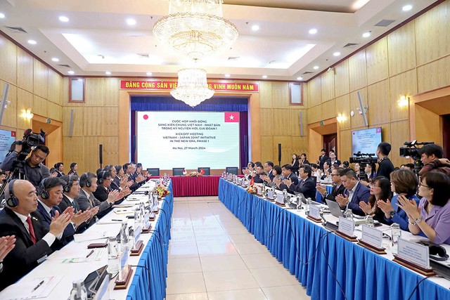 Cuộc họp khởi động Sáng kiến chung Việt Nam - Nhật Bản trong kỷ nguyên mới - giai đoạn 1. (Ảnh: Đức Trung)