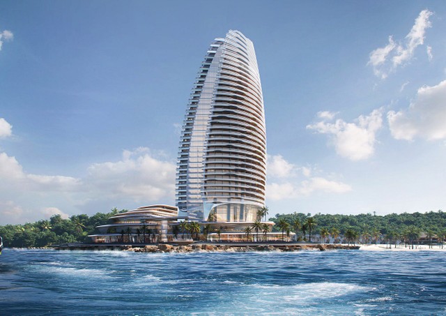 Phối cảnh minh họa Tòa nhà Cánh Buồm - biểu tượng tương lai của Hòn Thơm. Ảnh Sun Group Phối cảnh minh họa Tòa nhà Cánh Buồm - biểu tượng tương lai của Hòn Thơm. Ảnh Sun Group