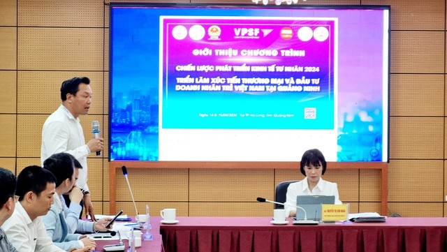 Ông Lưu Công Thành, Chủ tịch Hội Doanh nhân trẻ tỉnh Quảng Ninh phát biểu.