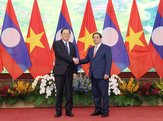 Thủ tướng Sonexay Siphandone hoan nghênh và đánh giá cao ý tưởng tổ chức Diễn đàn trong năm 2024 khi Lào đang đảm nhiệm cương vị Chủ tịch ASEAN của Thủ tướng Phạm Minh Chính. (Ảnh: Đức Thanh)