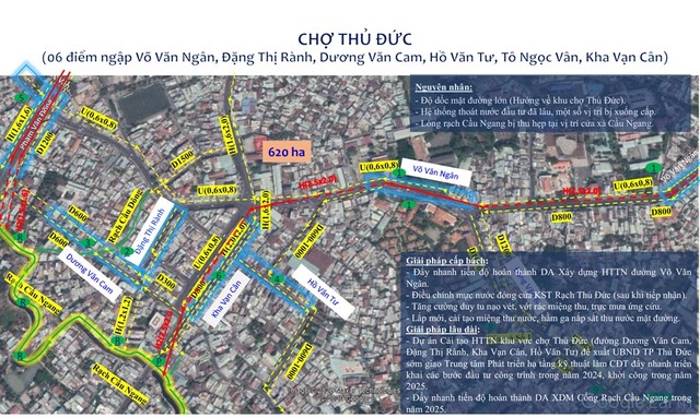 6 điểm ngập khu vực chợ Thủ Đức. Biểu đồ: UBND TP. Thủ Đức