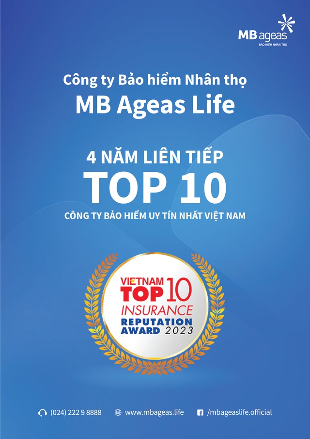MB Ageas Life 4 năm liên tiếp lọt Top 10 Công ty Kl99kl phiên bản hoạt động uy tín nhất Việt Nam