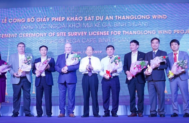 Lễ công bố Giấy phép khảo sát dự án ThangLong Wind - dự án điện gió khu vực ngoài khơi Mũi Kê Gà tháng 6/2019.