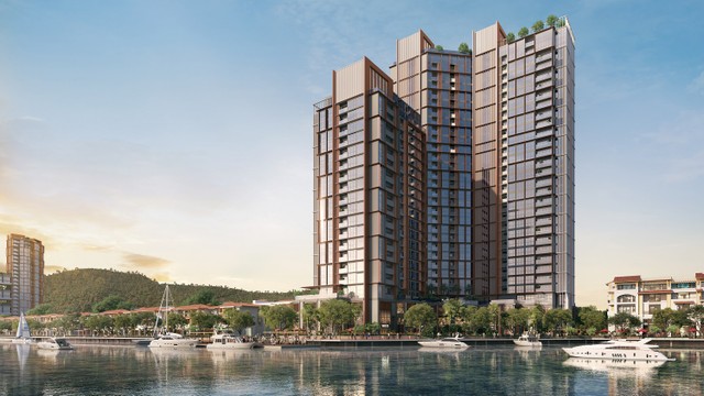 Các townhouse tại The Sonata sẽ đón trọn dòng khách từ các tòa tháp cao tầng The Symphony. Ảnh phối cảnh minh họa Sun Property