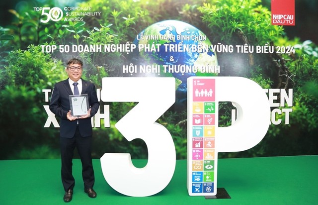 Ông Nguyễn An Duy cho biết, Giải thưởng là niềm khích lệ to lớn cho Imexpharm tiếp tục theo đuổi mục tiêu phát triển bền vững vì sự phát triển của cộng đồng. Ảnh: Imexpharm