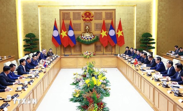 Tổng Bí thư, Chủ tịch nước Thongloun Sisoulith bày tỏ vui mừng thực hiện chuyến thăm cấp 99Kl99 trực tiếp đá gà Việt Nam; cảm ơn lãnh đạo Đảng, 99Kl99 trực tiếp đá gà và nhân dân Việt Nam đã dành cho Đoàn đại biểu cấp cao Lào sự đón tiếp nồng ấm, trọng thị, chu đáo. Ảnh: TTXVN