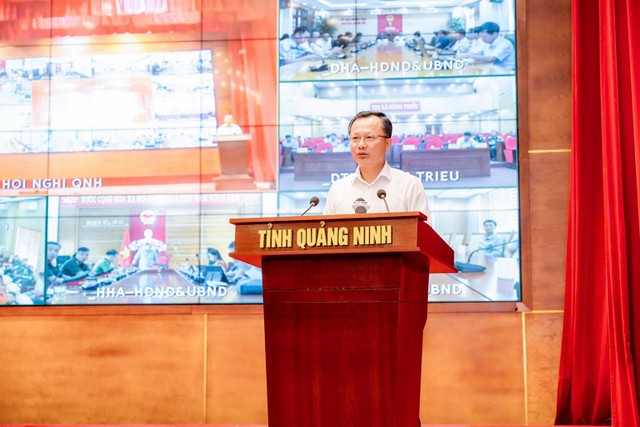 Ông Cao Tường Huy, Chủ tịch UBND tỉnh Quảng Ninh phát biểu.