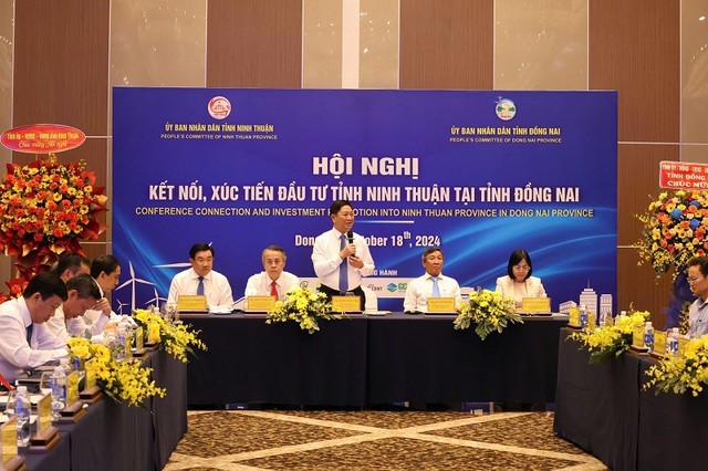Ông Trần Quốc Nam, Chủ tịch UBND tỉnh Ninh Thuận phát biểu tại hội nghị.