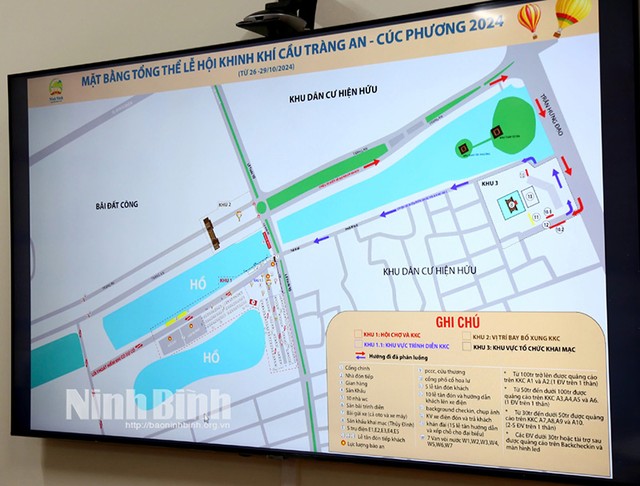 Sơ đồ mặt bằng tổng thể Lễ hội khinh khí cầu Tràng An - Cúc Phương năm 2024. Ảnh Minh Đường