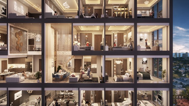 Căn hộ cao cấp ngày càng “đắt khách” ở các đô thị. Ảnh phối cảnh minh họa Sun Property