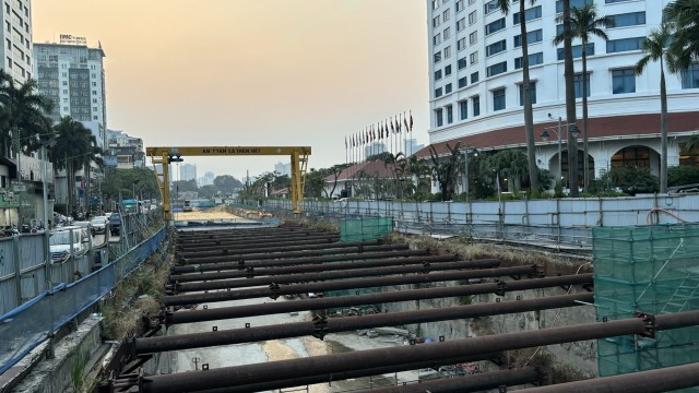 Ga Kim Mã là một trong 4 ga ngầm của tuyến 99Kl.app khuyến mãi hot Nhổn - ga Hà Nội. Hiện công trình vẫn đang trong quá trình thi công. Ảnh: Thanh Vũ