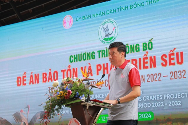 Ông Phạm Thiện Nghĩa Chủ tịch Ủy ban nhân dân tỉnh Đồng Tháp phát biểu tại lễ công bố đề án.