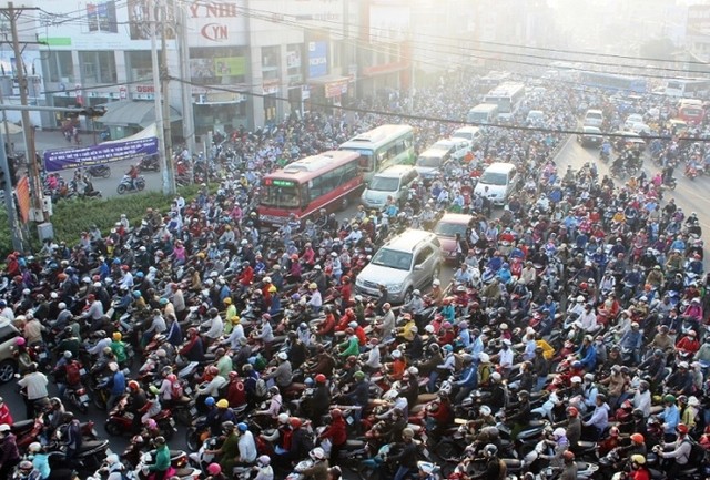 Giờ cao điểm ở các thành phố lớn.