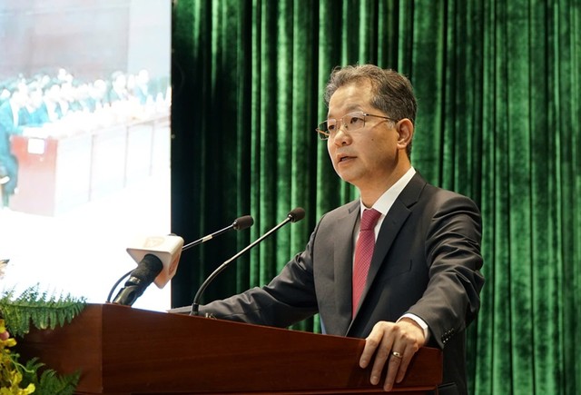 Bí thư Đà Nẵng Nguyễn Văn Quảng phát biểu tại Hội nghị.