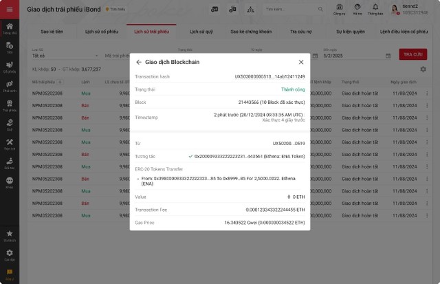Blockchain được ứng dụng vào quản lý giao dịch Kl99kl Hoàn Trả Vô Tận iBond tại TCBS