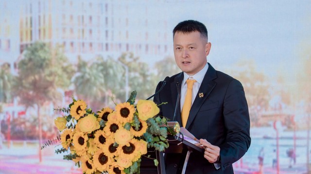 Ông Đặng Minh Trường, Chủ tịch HĐQT Kl994 game bài casino hấp dẫn Sun Group phát biểu tại Lễ khởi công.