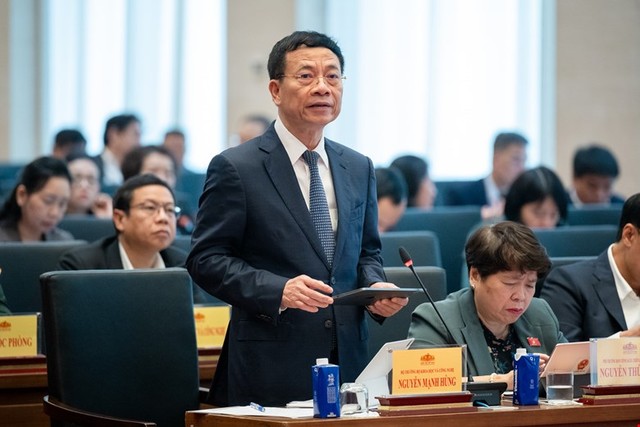 Bộ trưởng Bộ Khoa học và Công nghệ Nguyễn Mạnh Hùng phát biểu tại Hội nghị.