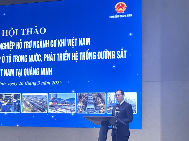 Phó thủ tướng Bùi Thanh Sơn phát biểu tại hội thảo. Ảnh: Quỳnh Nga
