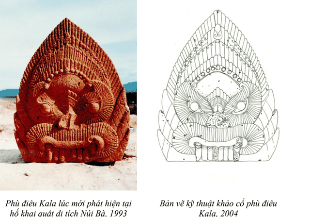 Hình ảnh Phù điêu Kala Núi Bà lúc được phát hiện. Nguồn: Bảo tàng tỉnh Phú Yên.