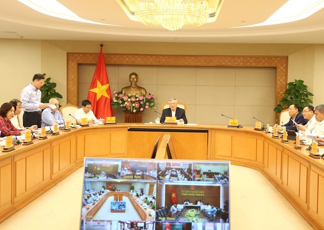 Phó thủ tướng Thường trực Kl993 ưu đãi thưởng hấp dẫn Nguyễn Hòa Bình chủ trì cuộc họp của Ban Chỉ đạo 751 với lãnh đạo một số bộ, ngành, địa phương về tháo gỡ khó khăn, vướng mắc cho các dự án điện năng lượng tái tạo - Ảnh: VGP/Nguyễn Hoàng
