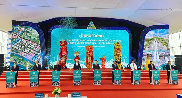 Lễ khởi công Dự án Kl99ok phiên bản mới xây dựng và Kl992 VIP Trang Chủ 2026 kết cấu Kl99kl ưu đãi độc quyền khu công nghiệp Tiên Thanh. Ảnh: Thanh Sơn