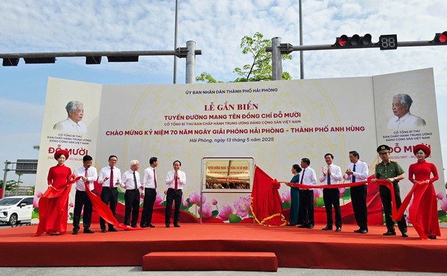 Hải Phòng chính thức có tuyến đường mang tên Tổng Bí thư Đỗ Mười. Ảnh: Thanh Sơn
